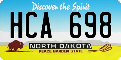 ND license plate HCA698