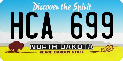 ND license plate HCA699