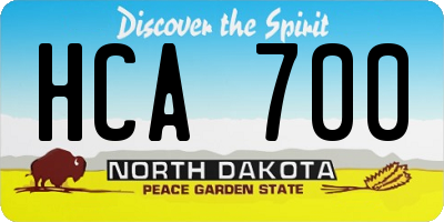 ND license plate HCA700