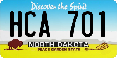 ND license plate HCA701