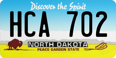 ND license plate HCA702