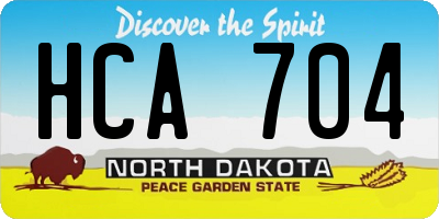 ND license plate HCA704