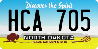 ND license plate HCA705