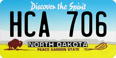 ND license plate HCA706