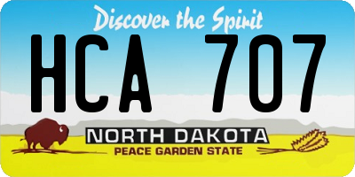 ND license plate HCA707