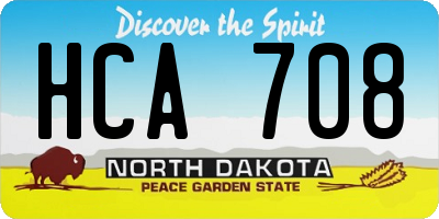 ND license plate HCA708
