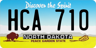ND license plate HCA710
