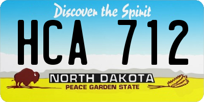ND license plate HCA712