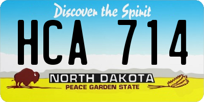 ND license plate HCA714