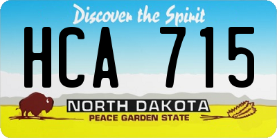 ND license plate HCA715