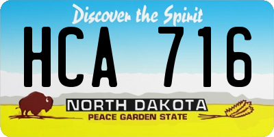 ND license plate HCA716