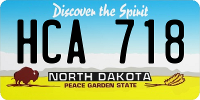 ND license plate HCA718