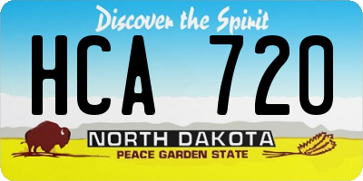 ND license plate HCA720