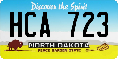 ND license plate HCA723