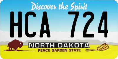 ND license plate HCA724