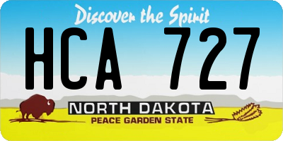 ND license plate HCA727