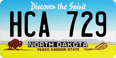 ND license plate HCA729