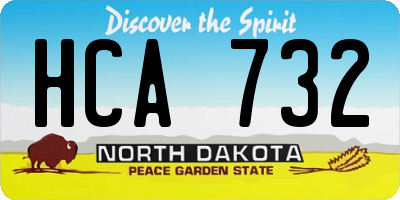 ND license plate HCA732