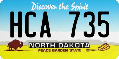 ND license plate HCA735