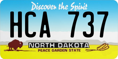 ND license plate HCA737