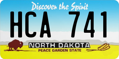 ND license plate HCA741