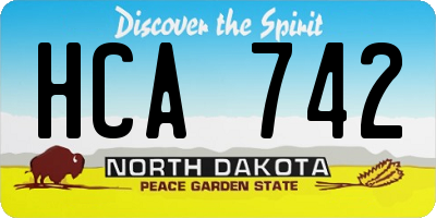 ND license plate HCA742