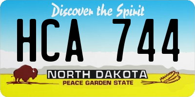 ND license plate HCA744