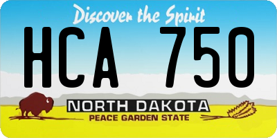 ND license plate HCA750