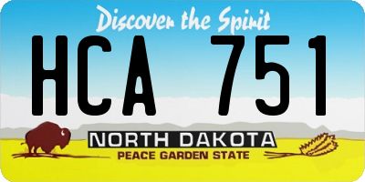 ND license plate HCA751