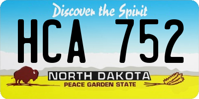 ND license plate HCA752