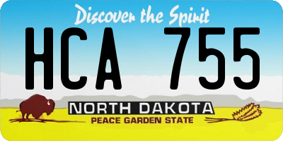 ND license plate HCA755