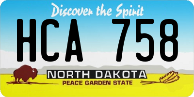 ND license plate HCA758