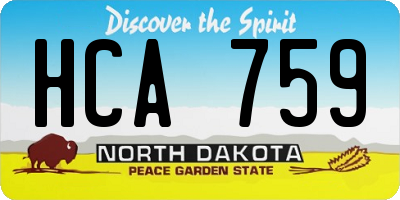 ND license plate HCA759