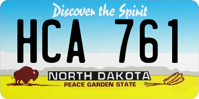 ND license plate HCA761