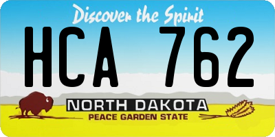 ND license plate HCA762