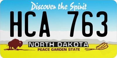 ND license plate HCA763