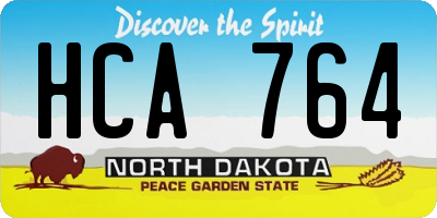 ND license plate HCA764