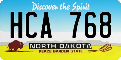 ND license plate HCA768