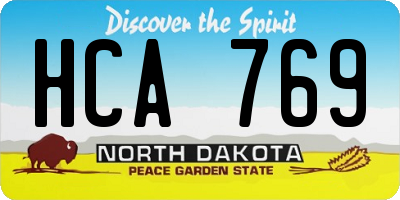 ND license plate HCA769