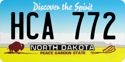 ND license plate HCA772