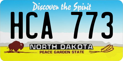 ND license plate HCA773