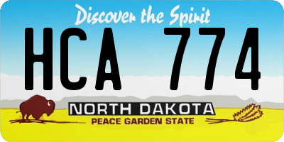 ND license plate HCA774