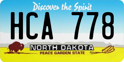 ND license plate HCA778