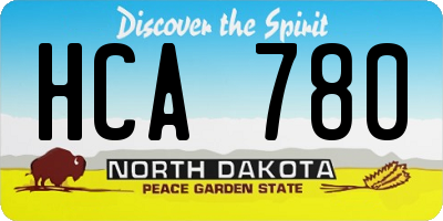 ND license plate HCA780