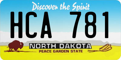 ND license plate HCA781