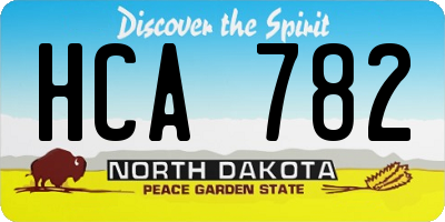 ND license plate HCA782