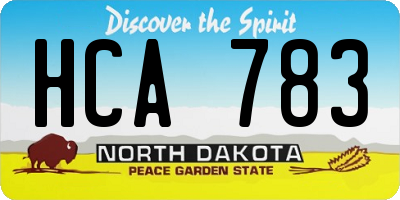 ND license plate HCA783