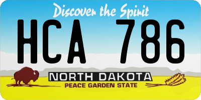 ND license plate HCA786