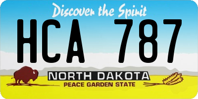 ND license plate HCA787