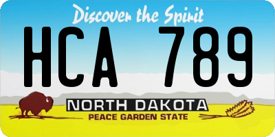 ND license plate HCA789